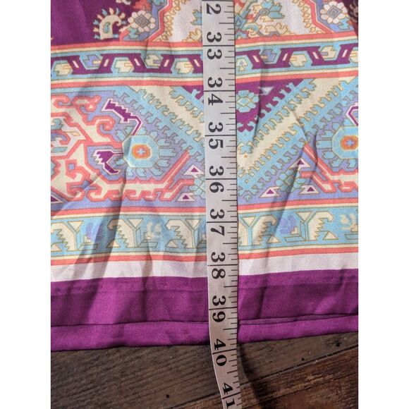 Y2K Nicole Miller Purple Paisley Dress Silk Sash Fairycore Boho Maxi Vintage S - Picture 5 of 8